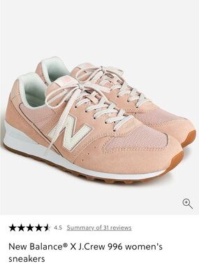 New Balance® X J.Crew 996 Women's Sneakers - Bone/Rose Water/Seasalt Pink Haze